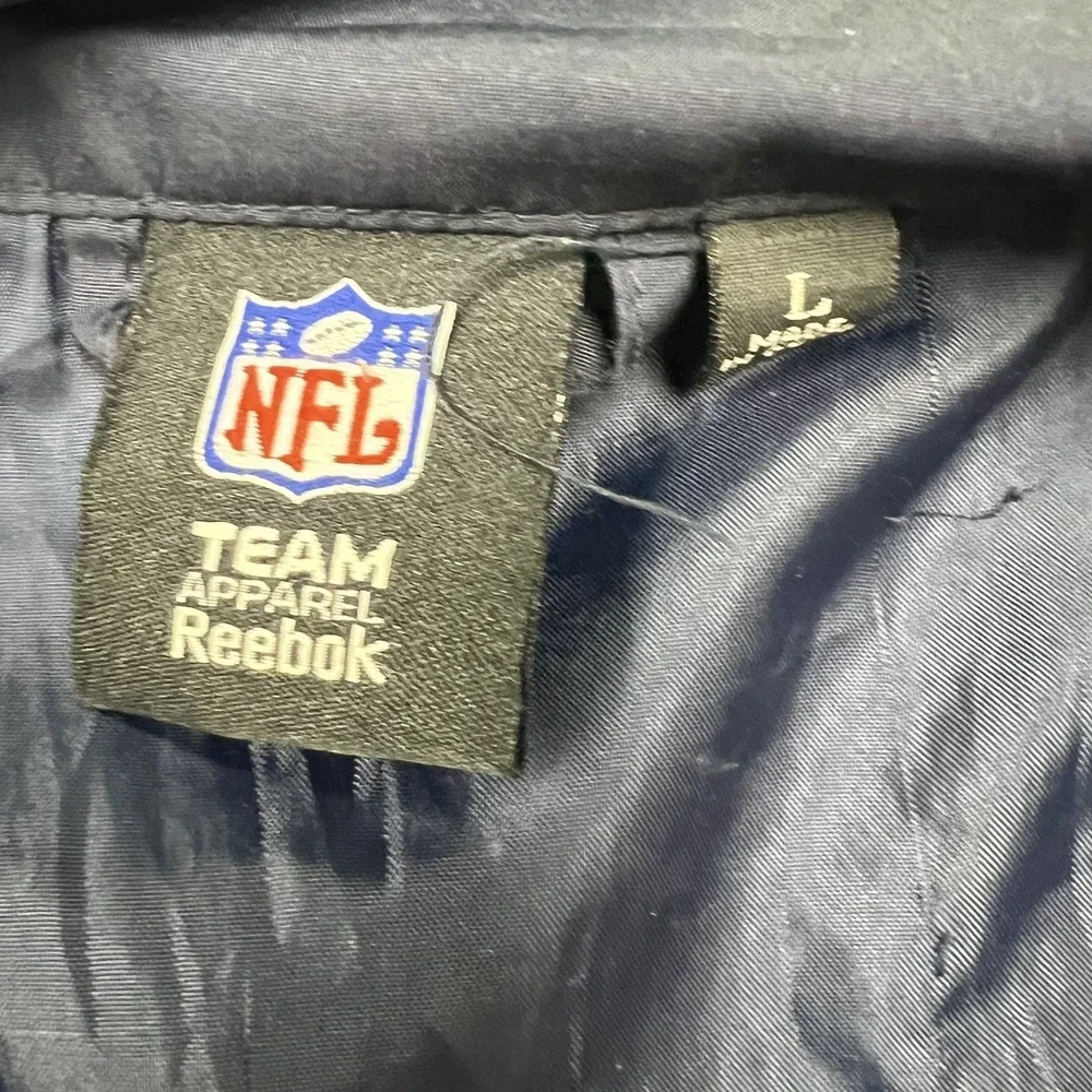 NFL Team Apparel Windbreaker Jacket Mens L Navy Blue Patriots Full Zip B2